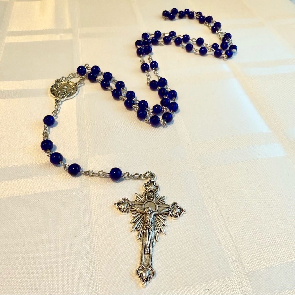 Blue Adoration of the Blessed Virgin Mary Prayer Rosary